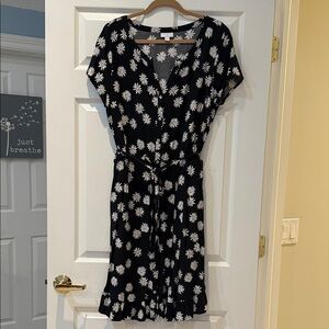 J. Jill Black and White Floral Midi Dress